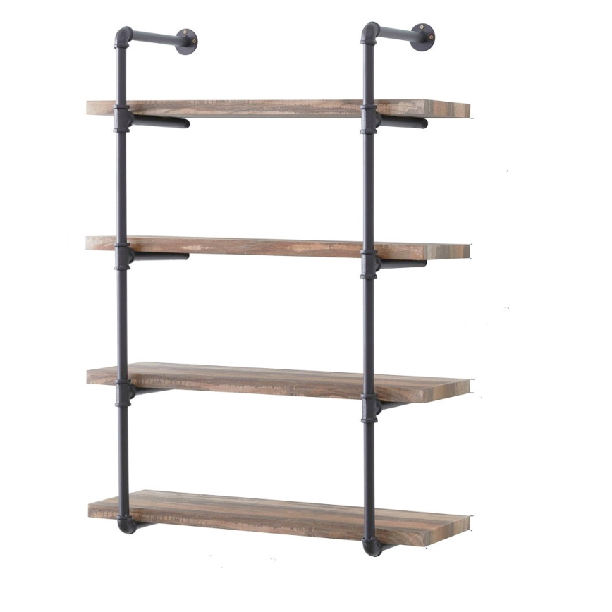 Wandregal BORURAF 70x60 cm braun/grau