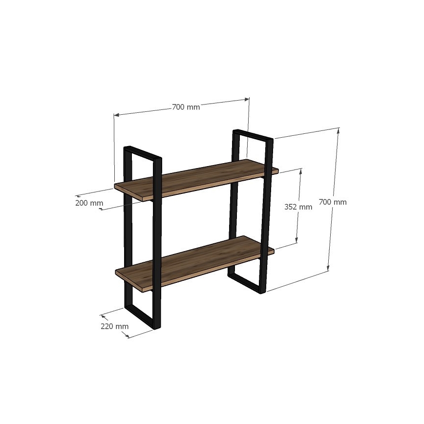 Wandregal BUBA 70x70 cm braun/anthrazit