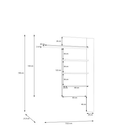 Wandregal INAR Eiche/Braun