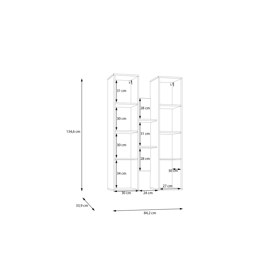 Wandregal INAR Eiche/Braun