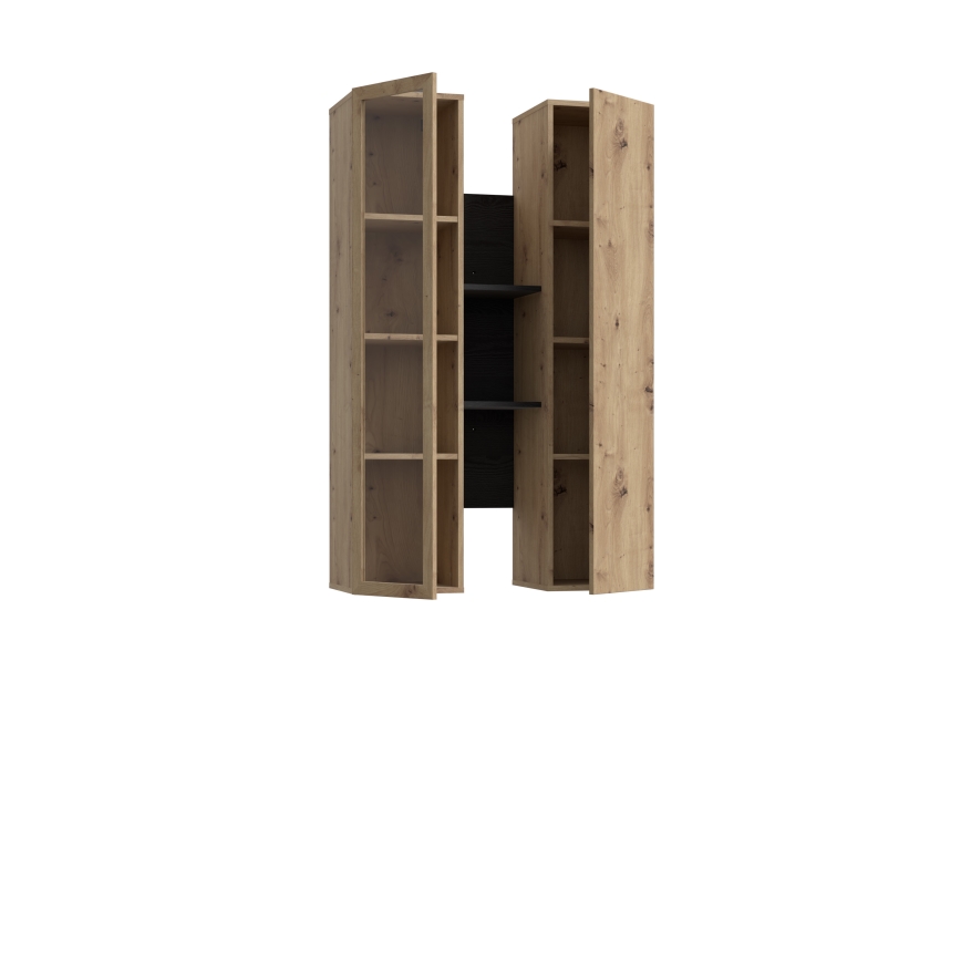 Wandregal INAR Eiche/Schwarz