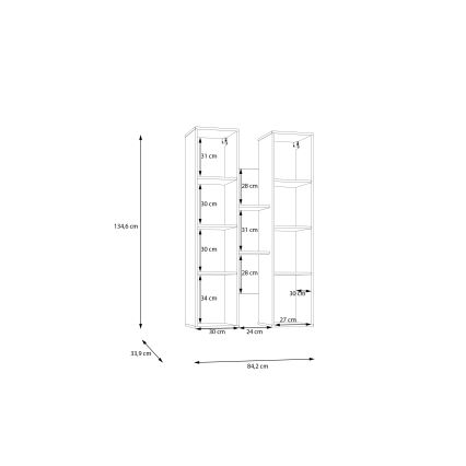 Wandregal INAR Eiche/Schwarz