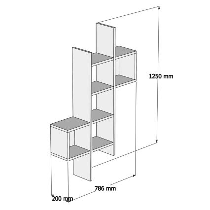 Wandregal KENO 125x79 cm braun