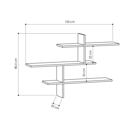 Wandregal LEO 80,5x123 cm anthrazit