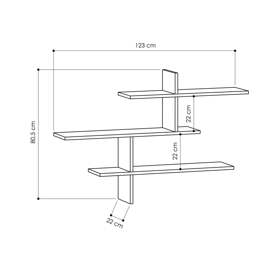 Wandregal LEO 80,5x123 cm anthrazit