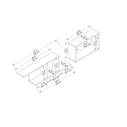 Wandregal NEWRA 35x150 cm braun