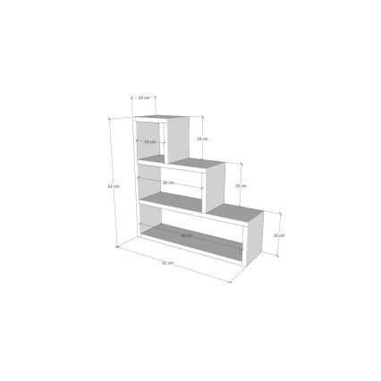 Wandregal PIRAMIT 62x62 cm braun