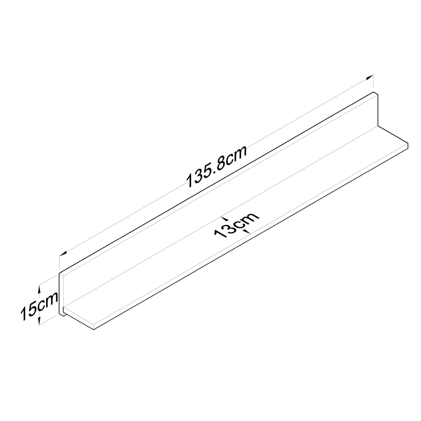 Wandregal RANI 135,8x15 cm Braun