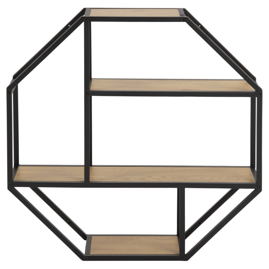 Wandregal SARON 77x77 cm Eiche/Schwarz