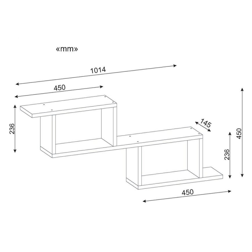 Wandregal SELENE 45x101,4 cm weiß