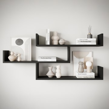 Wandregal TRIO 119x55 cm Schwarz-Graphit