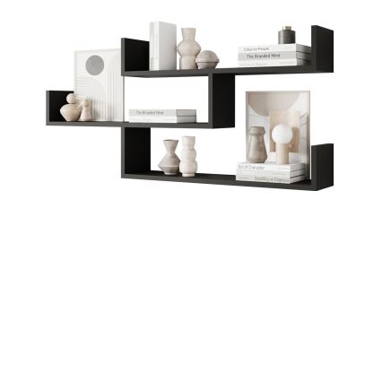 Wandregal TRIO 119x55 cm Schwarz-Graphit