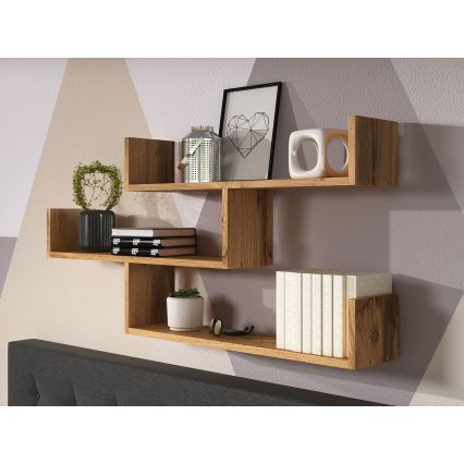 Wandregal TRIO 55x119 cm Eiche Wotan