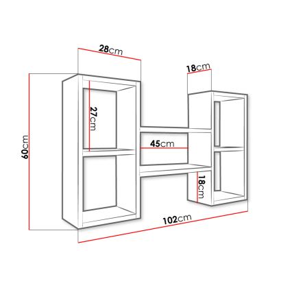 Wandregal TRIO 60x102 cm weiß