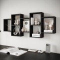 Wandregal TRIO 65x161 cm schwarz