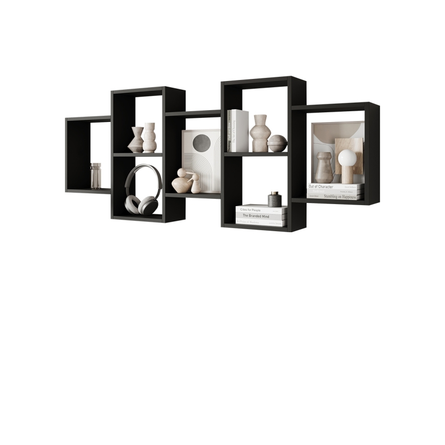 Wandregal TRIO 65x161 cm schwarz