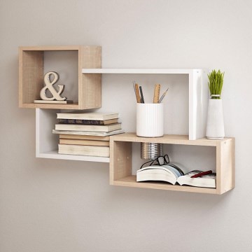 Wandregal TRIO 87x54x18 cm Sonoma-Eiche/Weiß