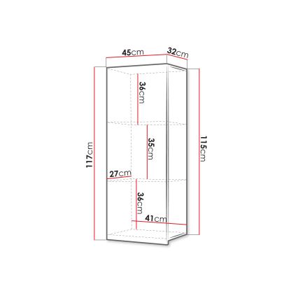 Wandschrank CALABRINI 117x45 cm weiß