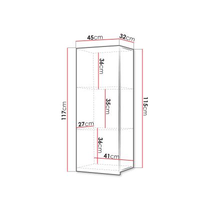 Wandschrank CALABRINI 117x45 cm weiß