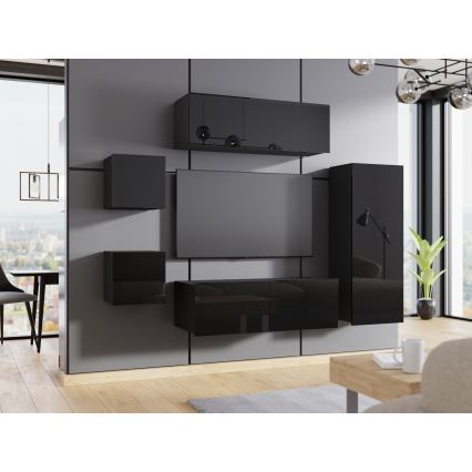 Wandschrank CALABRINI 34x105 cm schwarz