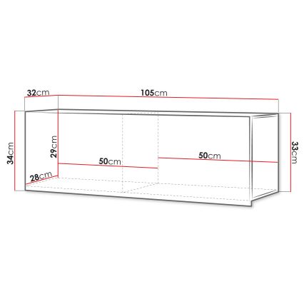 Wandschrank CALABRINI 34x105 cm schwarz