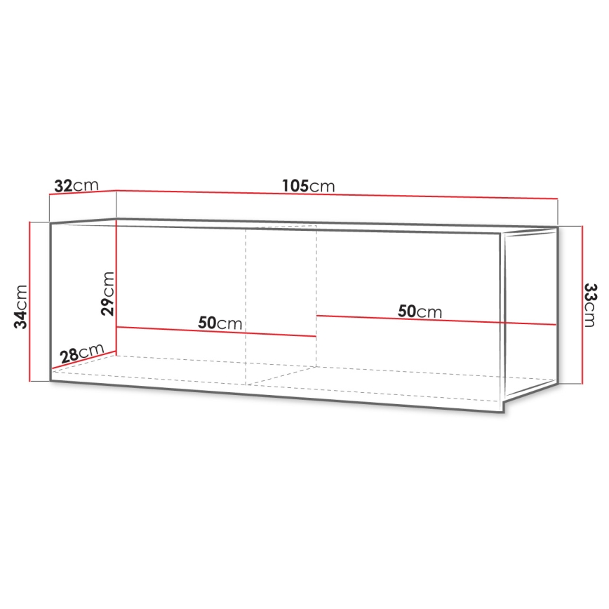 Wandschrank CALABRINI 34x105 cm weiß