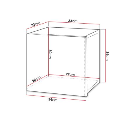 Wandschrank CALABRINI 34x34 cm schwarz