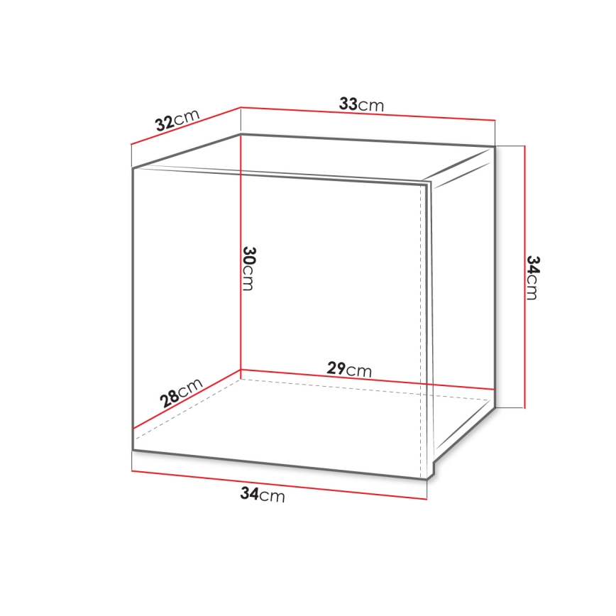 Wandschrank CALABRINI 34x34 cm schwarz