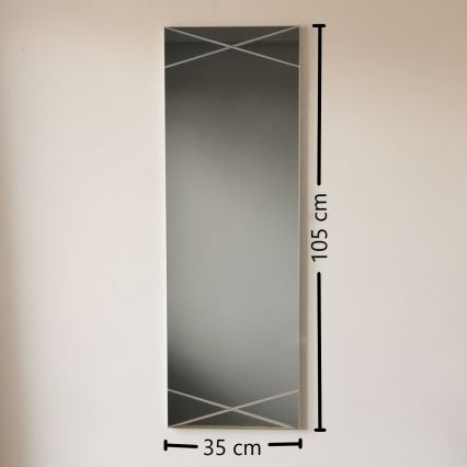 Wandspiegel 105x35 cm silbern