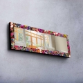 Wandspiegel 120x40 cm Kiefer/Blumen