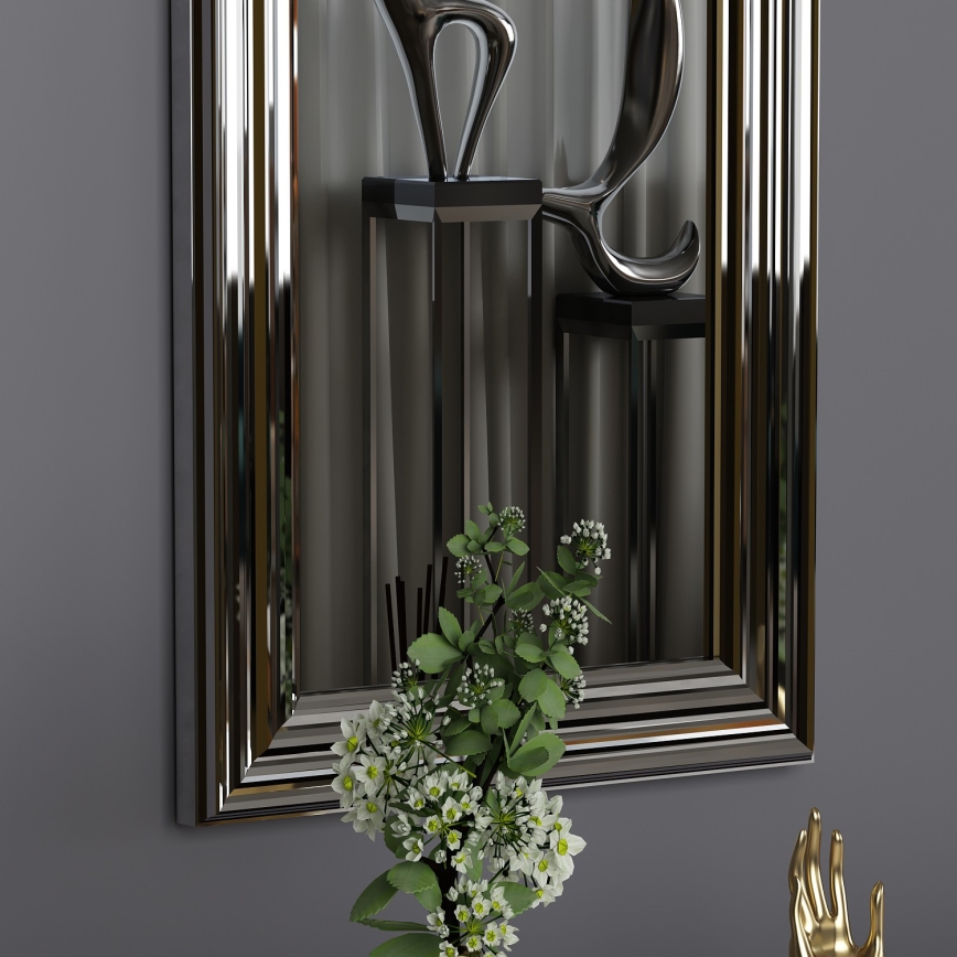 Wandspiegel BOSS 90x30 cm silbern