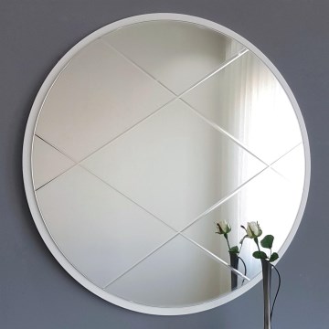 Wandspiegel d 60 cm weiß