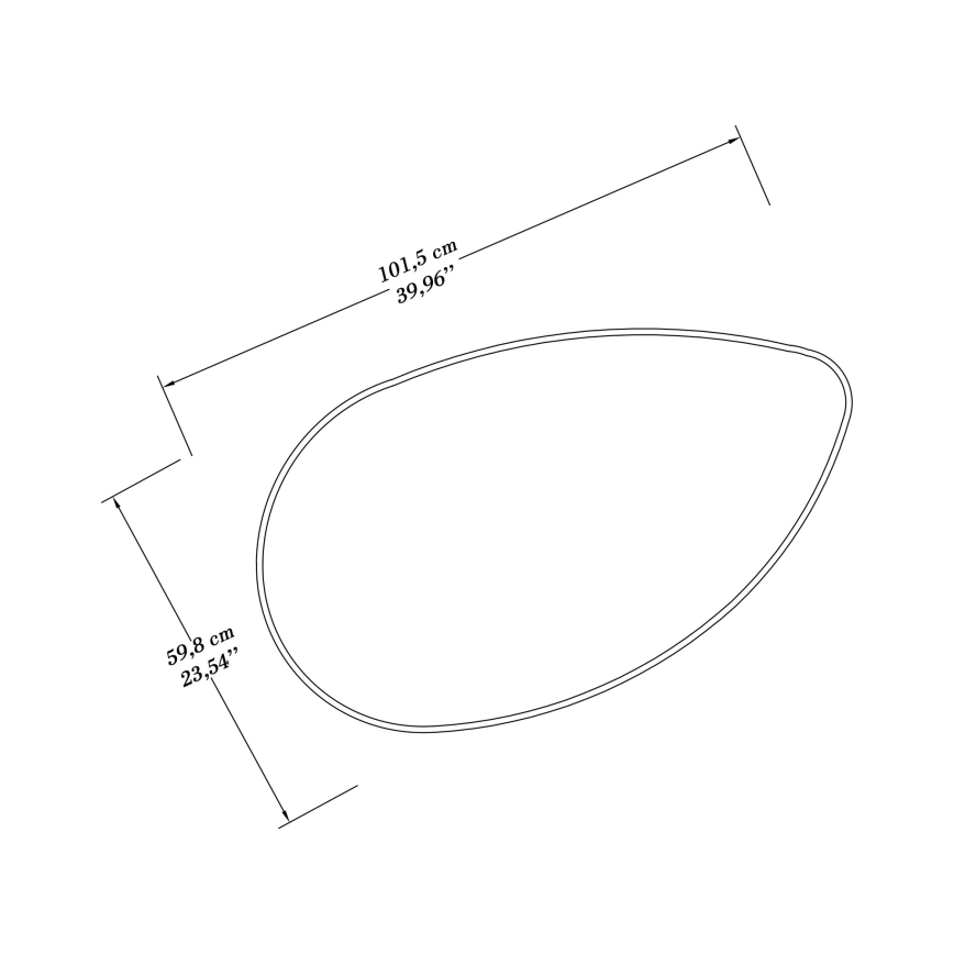 Wandspiegel LUCAS 101,5x59,8 cm weiß