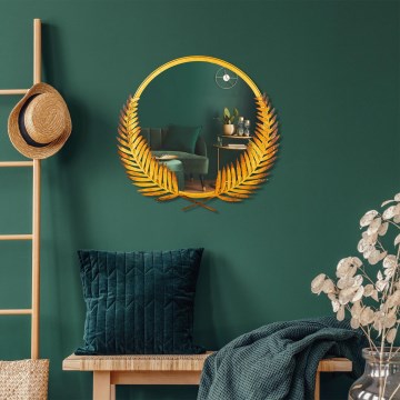 Wandspiegel PALM 59x57 cm golden