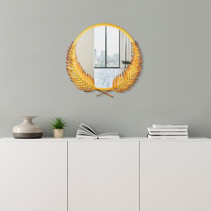 Wandspiegel PALM 59x57 cm golden
