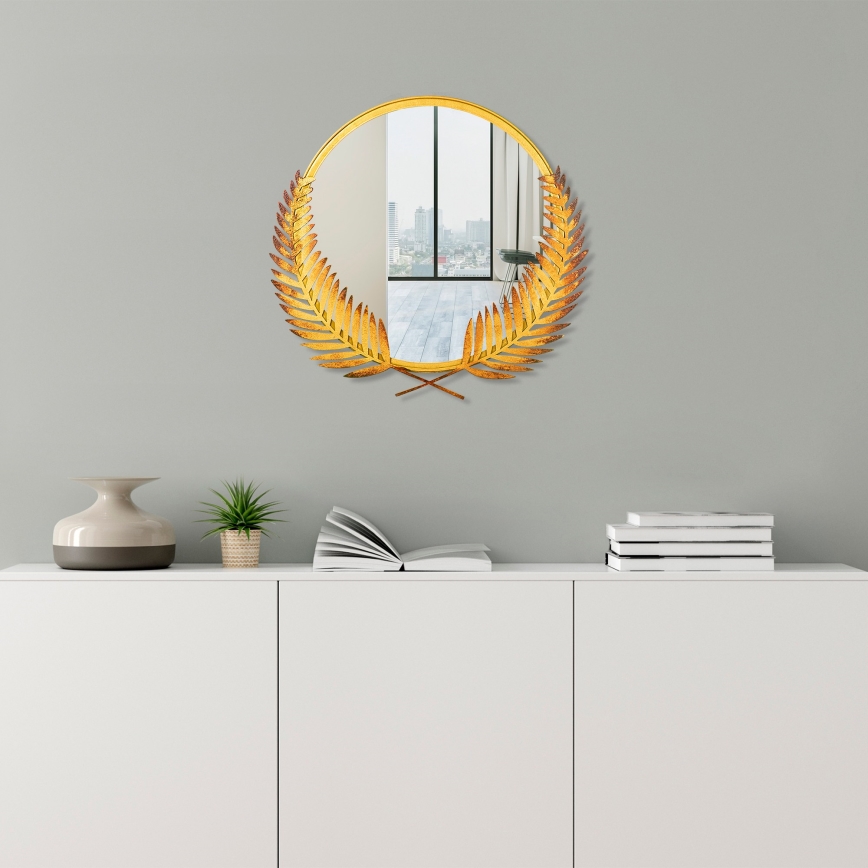 Wandspiegel PALM 59x57 cm golden