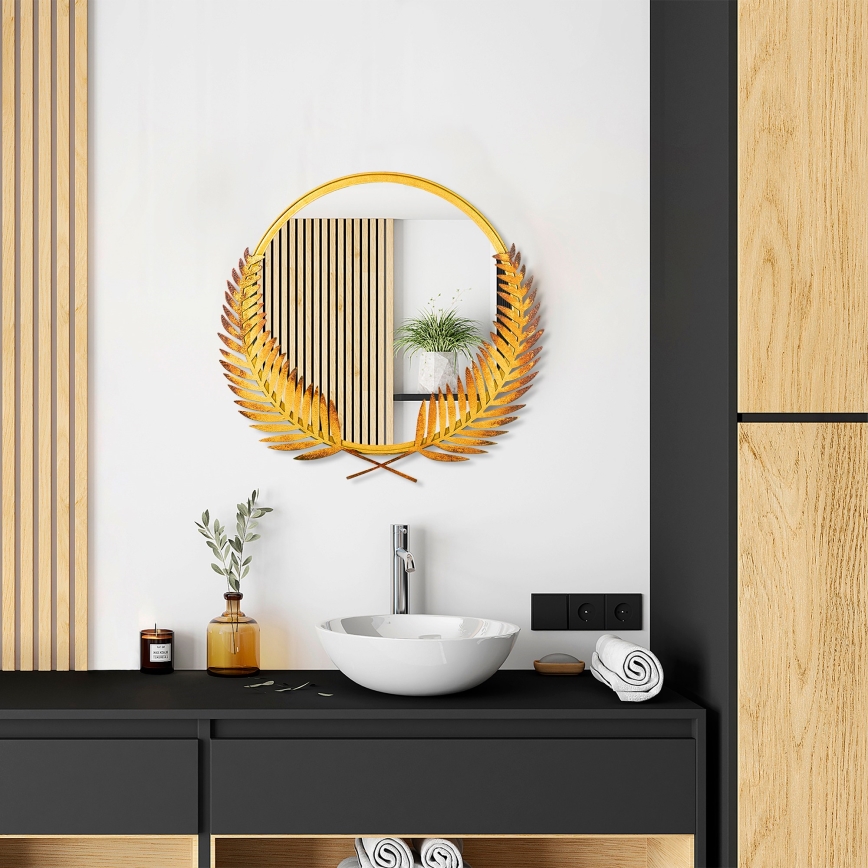 Wandspiegel PALM 59x57 cm golden