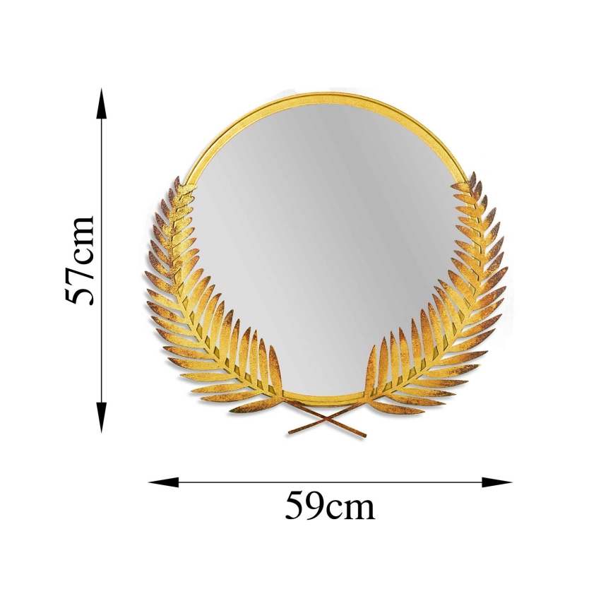 Wandspiegel PALM 59x57 cm golden