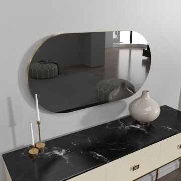 Wandspiegel RIORS 85x45 cm schwarz