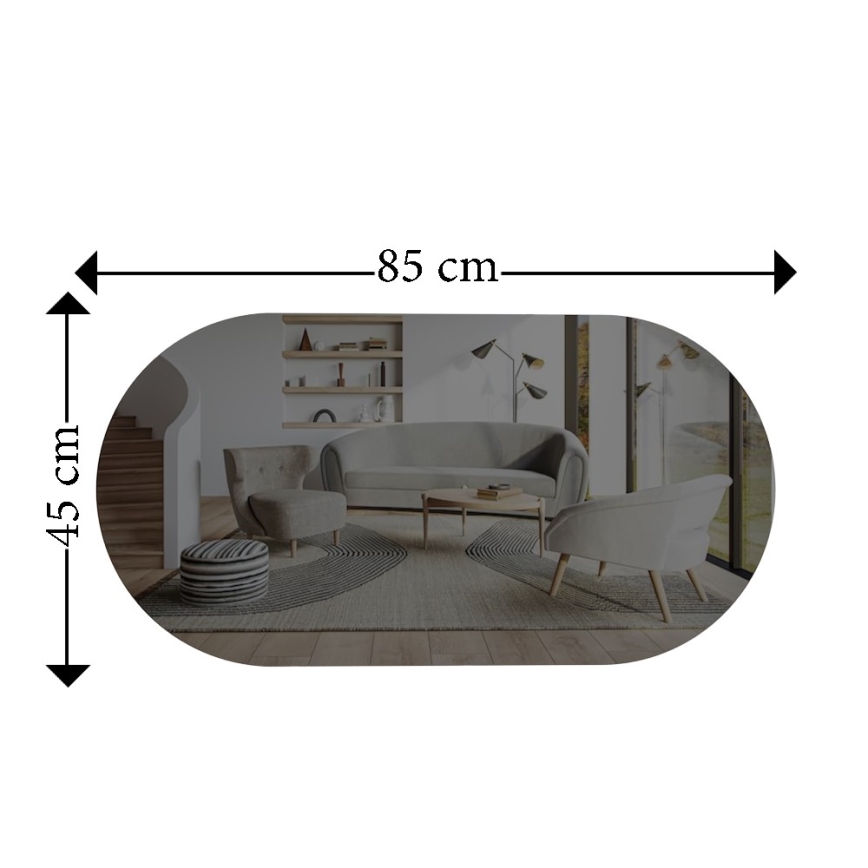 Wandspiegel RIORS 85x45 cm schwarz