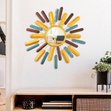 Wandspiegel SONNE d 75 cm gelb