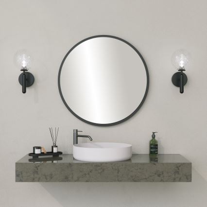 Wandspiegel YUVARLAK d 60 cm schwarz