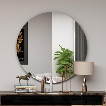 Wandspiegel ZEOS d 70 cm schwarz