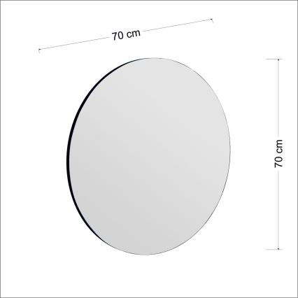 Wandspiegel ZEOS d 70 cm schwarz