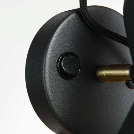 Wandstrahler ASTAMA 1xE27/40W/230V schwarz/Messing