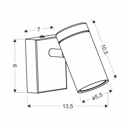 Wandstrahler LAGOS 1xGU10/15W/230V schwarz/braun