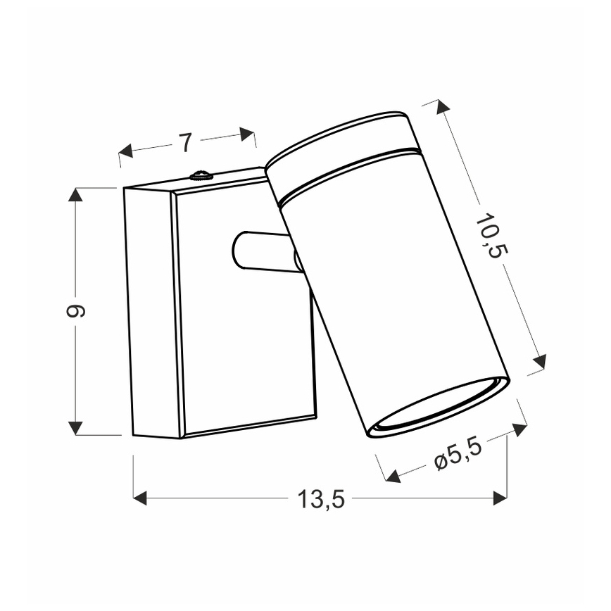 Wandstrahler LAGOS 1xGU10/15W/230V schwarz/braun