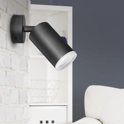 Wandstrahler LONDON 1xGU10/10W/230V schwarz