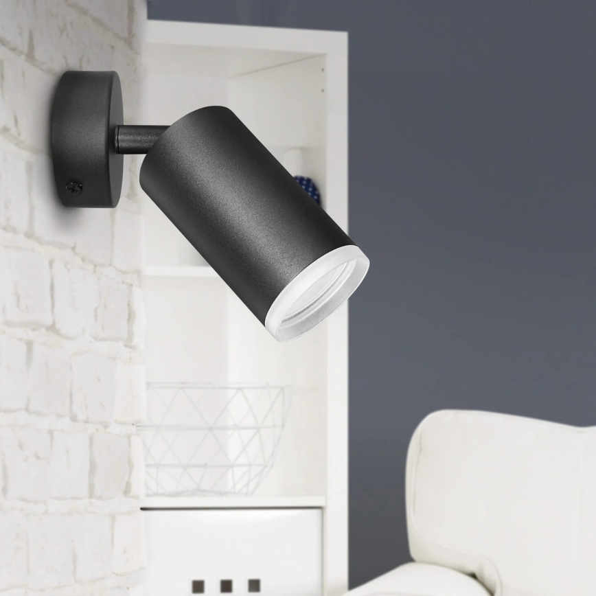 Wandstrahler LONDON 1xGU10/10W/230V schwarz