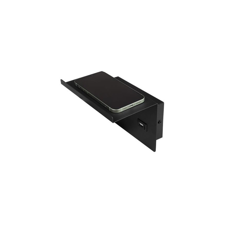 Wandstrahler mit Ablage und USB-Ladevorrichtung 1xG9/35W/230V schwarz/golden